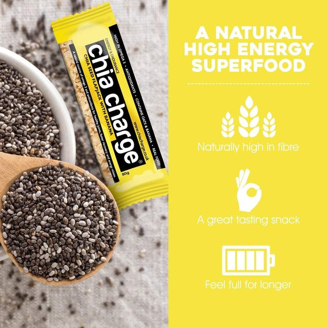 Chia Charge banana chia seed flapjack 80g - British product