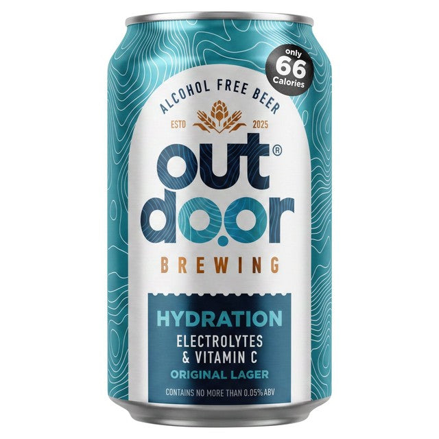 Outd00r 0.0 alcohol-free lager 330ml can (British brand)