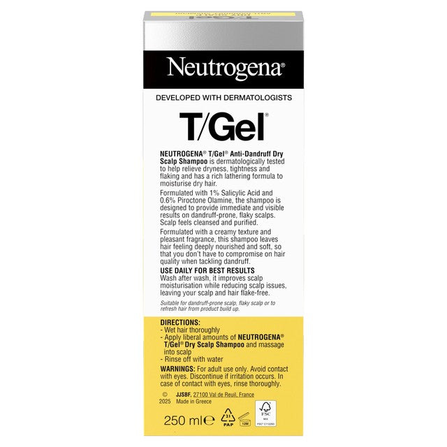 Neutrogena anti-dandruff dry scalp shampoo 250ml, imported from the UK
