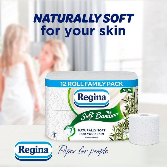Regina Soft Bamboo toilet roll 12 roll, imported from the UK