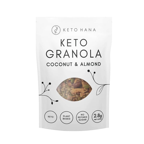 Keto Hana kokos- og mandelbasert granola-frokostblanding 300 g