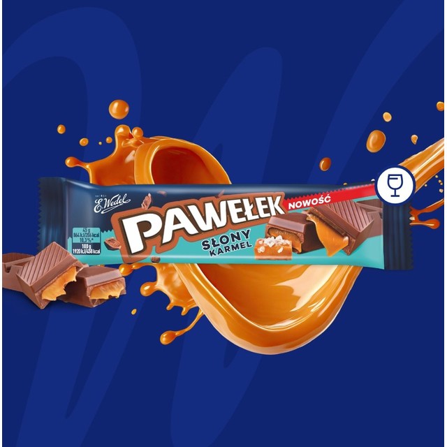 E.Wedel Pawelek salted caramel chocolate bar, UK version
