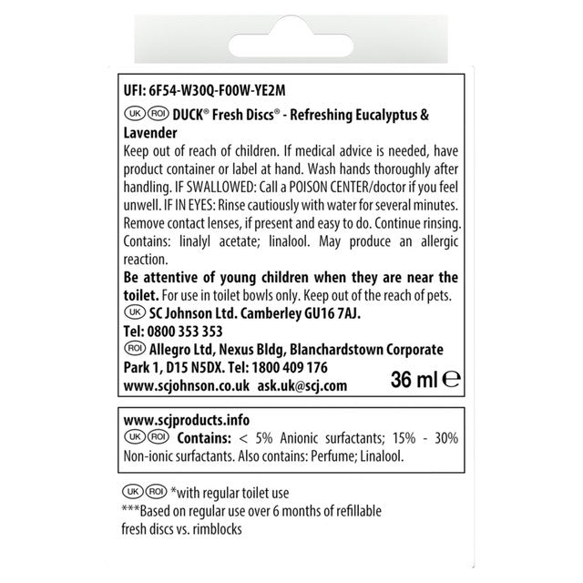 Toilet Duck Fresh Discs Lavender & Eucalyptus 36ml (British brand)