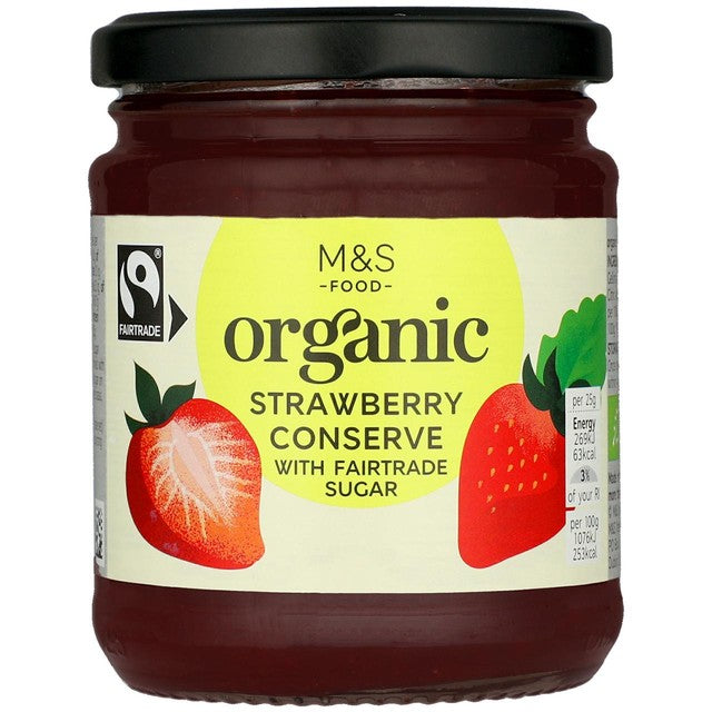 M&S Organic Fairtrade Strawberry Conserve 340g - British product