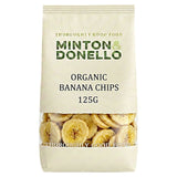 Minton & Donello Organic Banana Chips 125g, imported from the UK