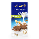 Lindt hazelnut milk chocolate bar 100g, UK version
