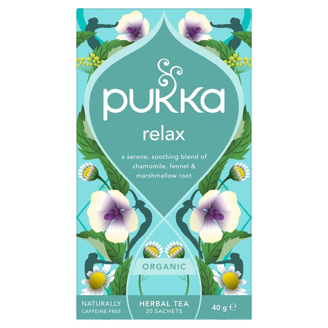 Pukka Relax Tea with Chamomile x20 tea bags, imported from the UK