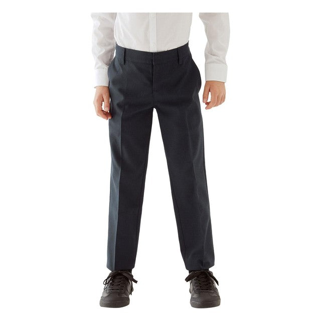 M&S Boys Slim Leg School Trousers Navy 10-11 Years, imported from the UK