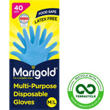 Marigold disposable latex-free gloves M/L, imported from the UK