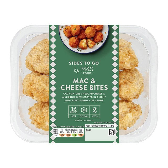 M&S Crispy Mac & Cheese Bites 200g, imported from the UK