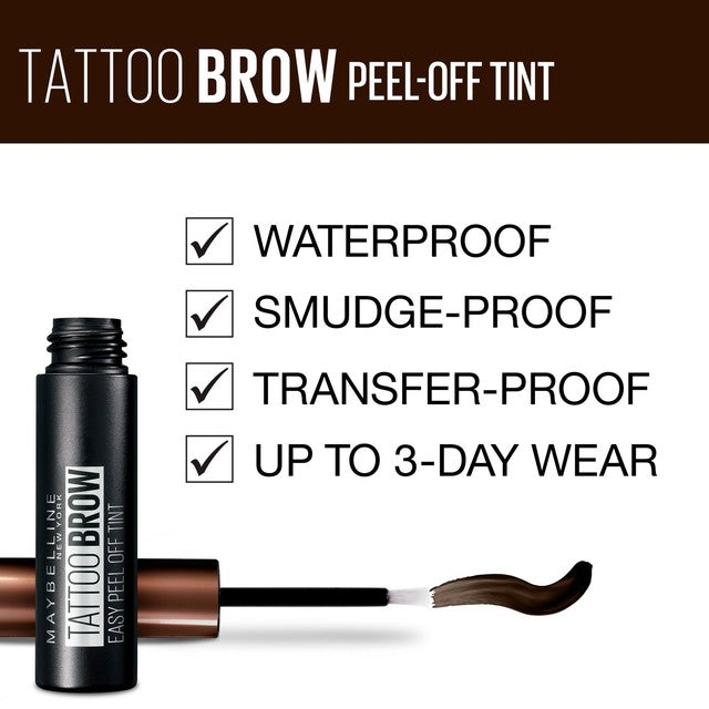 Maybelline Tattoo Brow Peel Off Tint Gel in Warm Brown, imported from the UK