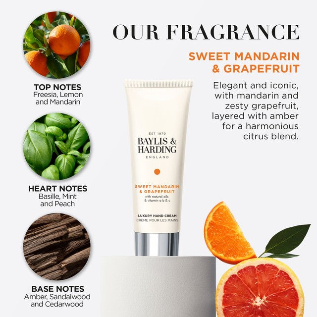 Baylis & Harding Sweet Mandarin & Grapefruit hand cream, imported from the UK
