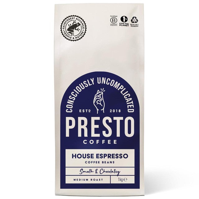 Presto House Espresso coffee beans 1kg, imported from the UK