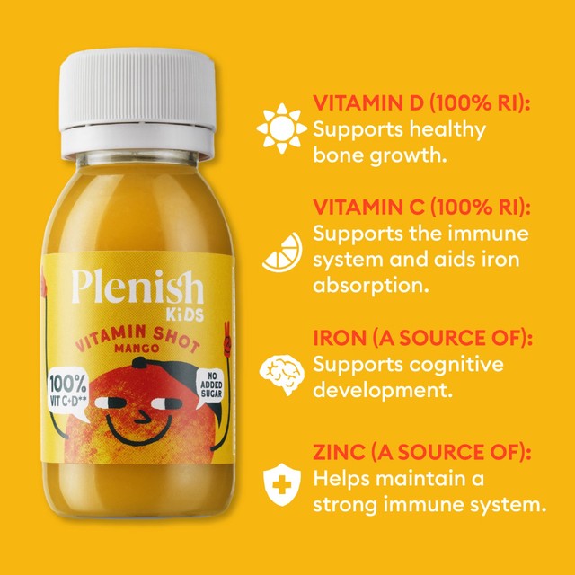 Plenish Kids Mango Shot 60ml, imported from the UK