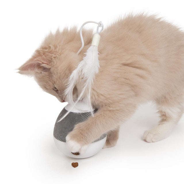 Catit Pixi Spinner White & Grey electronic interactive cat toy - British product