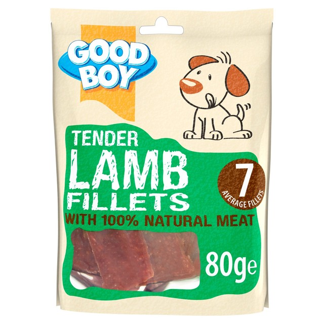 Good Boy tender lamb fillets dog treats 80g, UK version