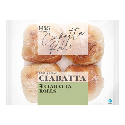 M&S Ciabatta-Brötchen, halb gebackene Brötchen, 4 x 60g