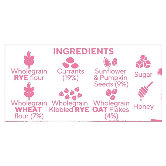 Ryvita Fruit Crunch Currant Seed & Oat Crispbread 200g, imported from the UK