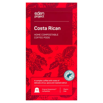 Eden Project Capsules Nespresso compostables à domicile, dosettes de café Costa Rica, 10 par paquet