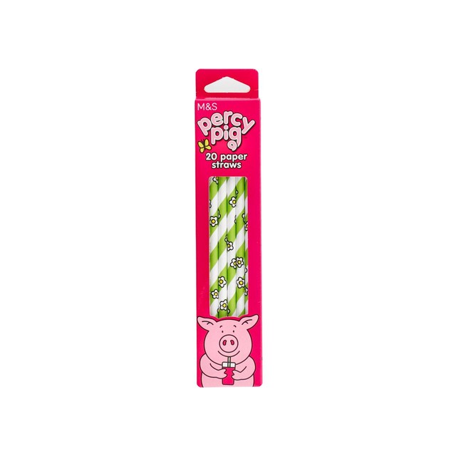 M&S Percy Pig paper straws 20 pack, imported from the UK