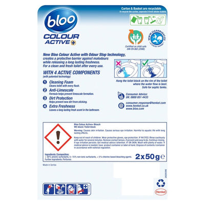 Bloo Colour Active+ Bleichmittel Toilettensteine 2 x 50g