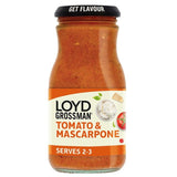 Loyd Grossman tomato and mascarpone pasta sauce jar, imported from the UK