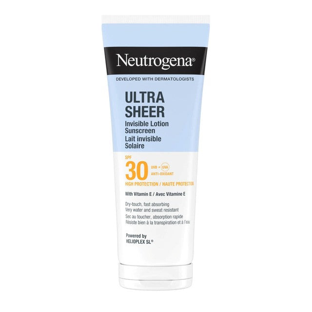 Neutrogena Ultra Sheer body sunscreen lotion SPF30, imported from the UK