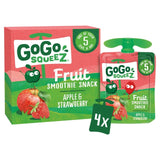 GoGo squeeZ apple strawberry fruit smoothie snack 4 x 90g, UK version
