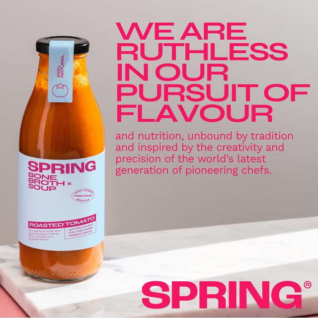 Spring roasted tomato beef bone broth soup 490g (British brand)