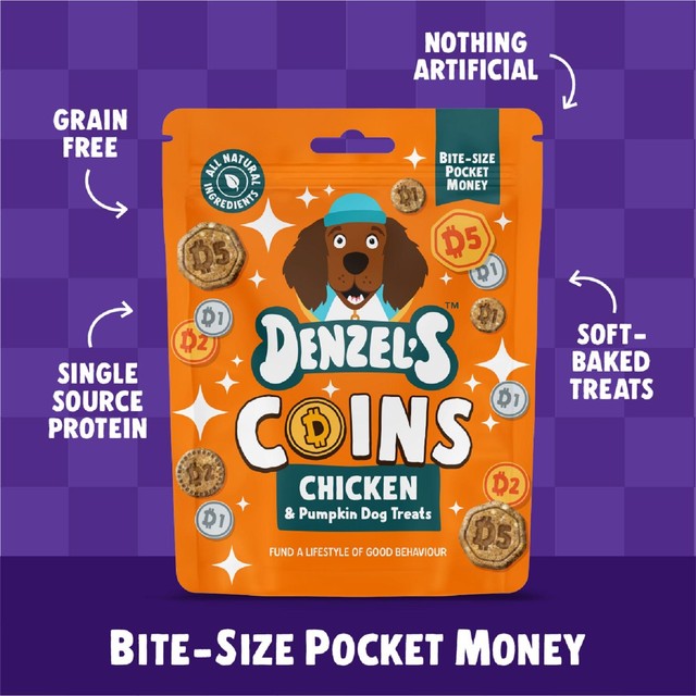 Denzel's Coins Chicken & Pumpkin Dog Treats 90g - British product