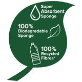 Spontex biodegradable unwrapped sponge scourer (British brand)