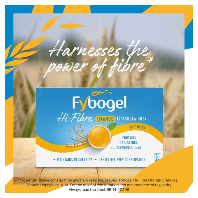 Fybogel Hi-Fibre Orange flavour fibre supplement 30 sachets - British product