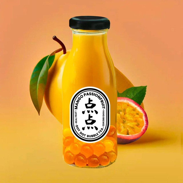 Dot Dot mango passionfruit bubble tea 250ml - British product
