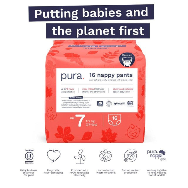Pura nappy pants size 7 multi pack 96 count, UK version