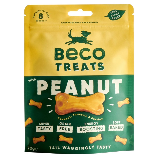 Beco peanut coconut turmeric parsley dog treats 70g - British product