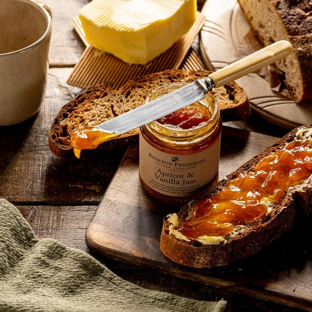 Rosebud Preserves Apricot & Vanilla Jam 227g, imported from the UK