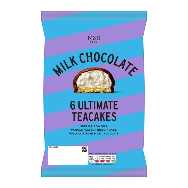 M&S milk chocolate teacakes 6 pack (British brand)