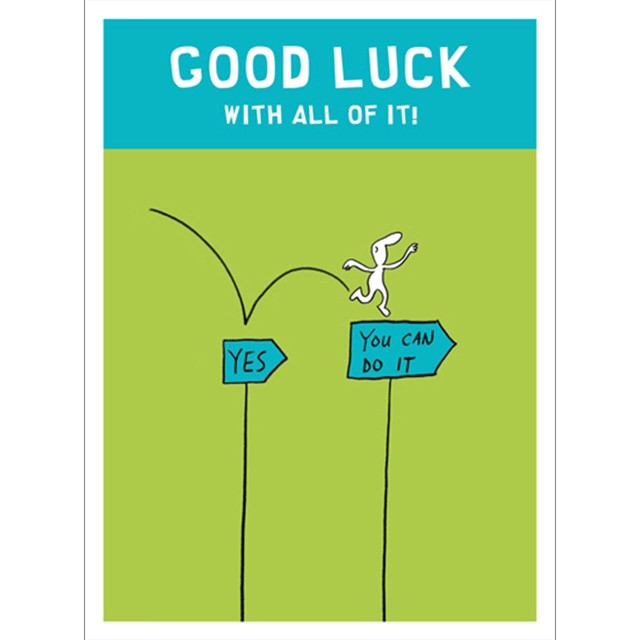 Abacus Good Luck card 17cm x 12cm, UK version