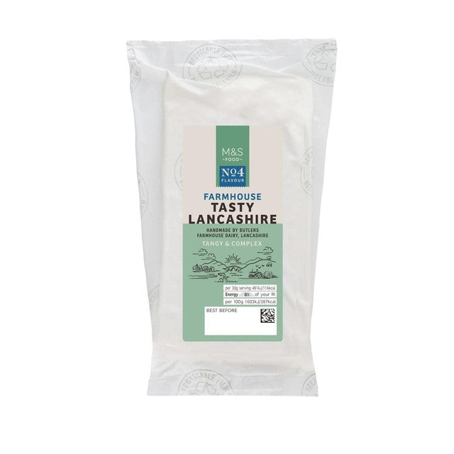 M&S Farmhouse Lancashire Cheese Tasty 250g, imported from the UK
