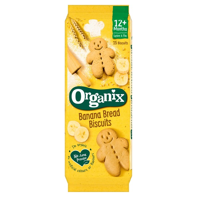 Organix banana bread biscuits 135g, imported from the UK