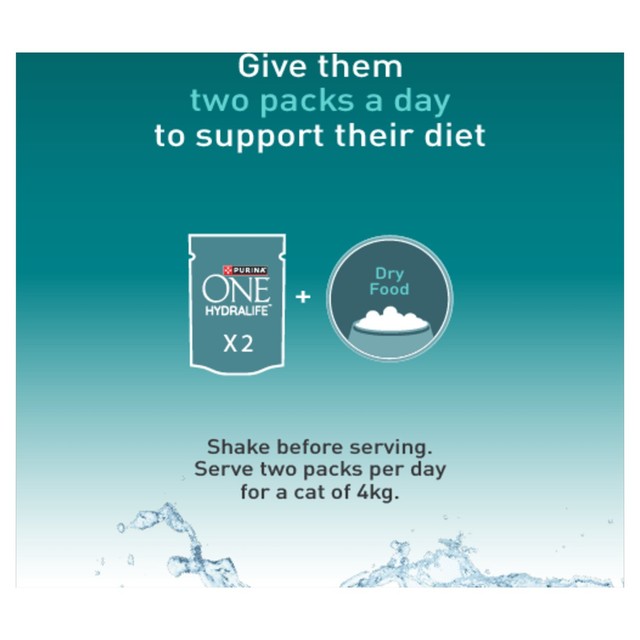 Purina One Hydralife cat liquid salmon 6 x 50g, imported from the UK