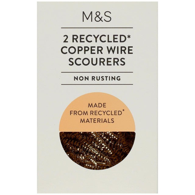 M&S Scheuerschwämme aus recyceltem Kupferdraht, 2er-Pack, importiert aus Großbritannien
