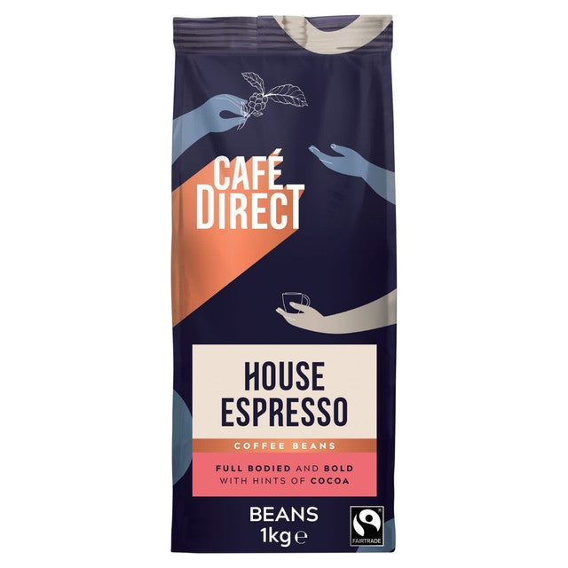 Cafedirect House Blend Fairtrade Espresso Coffee Beans 1kg - British product