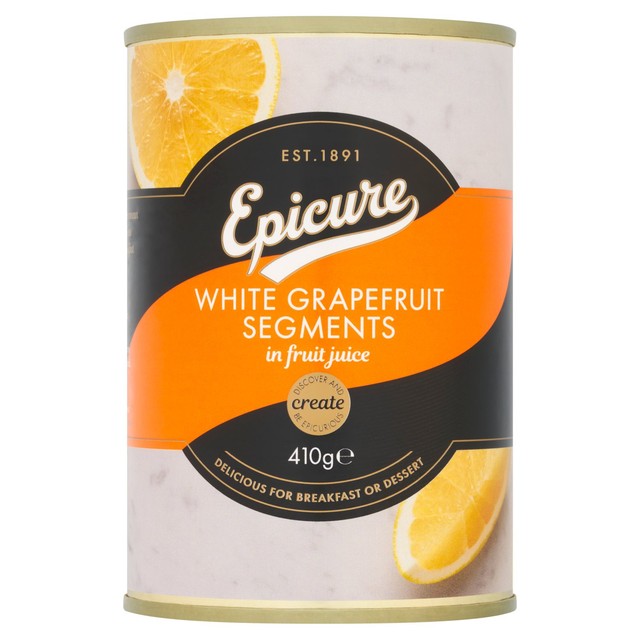 Epicure white grapefruit segments in fruit juice 410g - British product