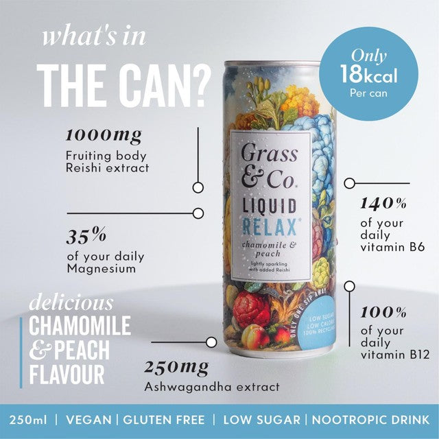 Grass & Co. Liquid RELAX Reishi nootropic drink (British brand)