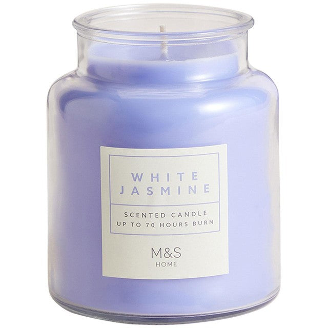 M&S white jasmine jar candle, imported from the UK