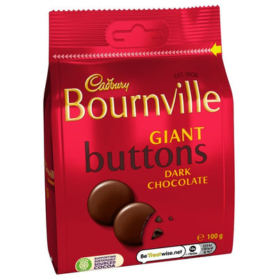 M&S Cadbury Bournville Mørk Sjokolade Kjempeknapper Pose 100g - Kjøp online på McGrocer