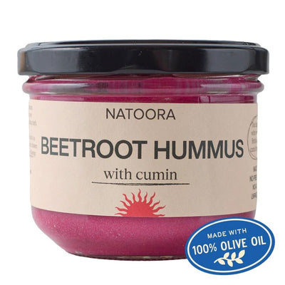 Natoora Rote Bete Hummus mit Kreuzkümmel Hummus Dip 185g