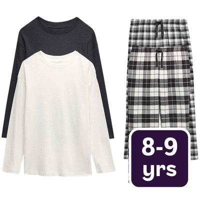 M&S M&S Check Pyjamas Black Children's Pyjamas 8-9 Years- Buy online at McGrocer