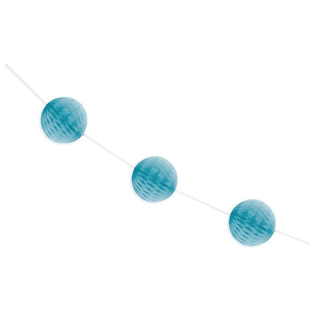 Unique Party powder blue honeycomb ball garland 7ft, imported from the UK